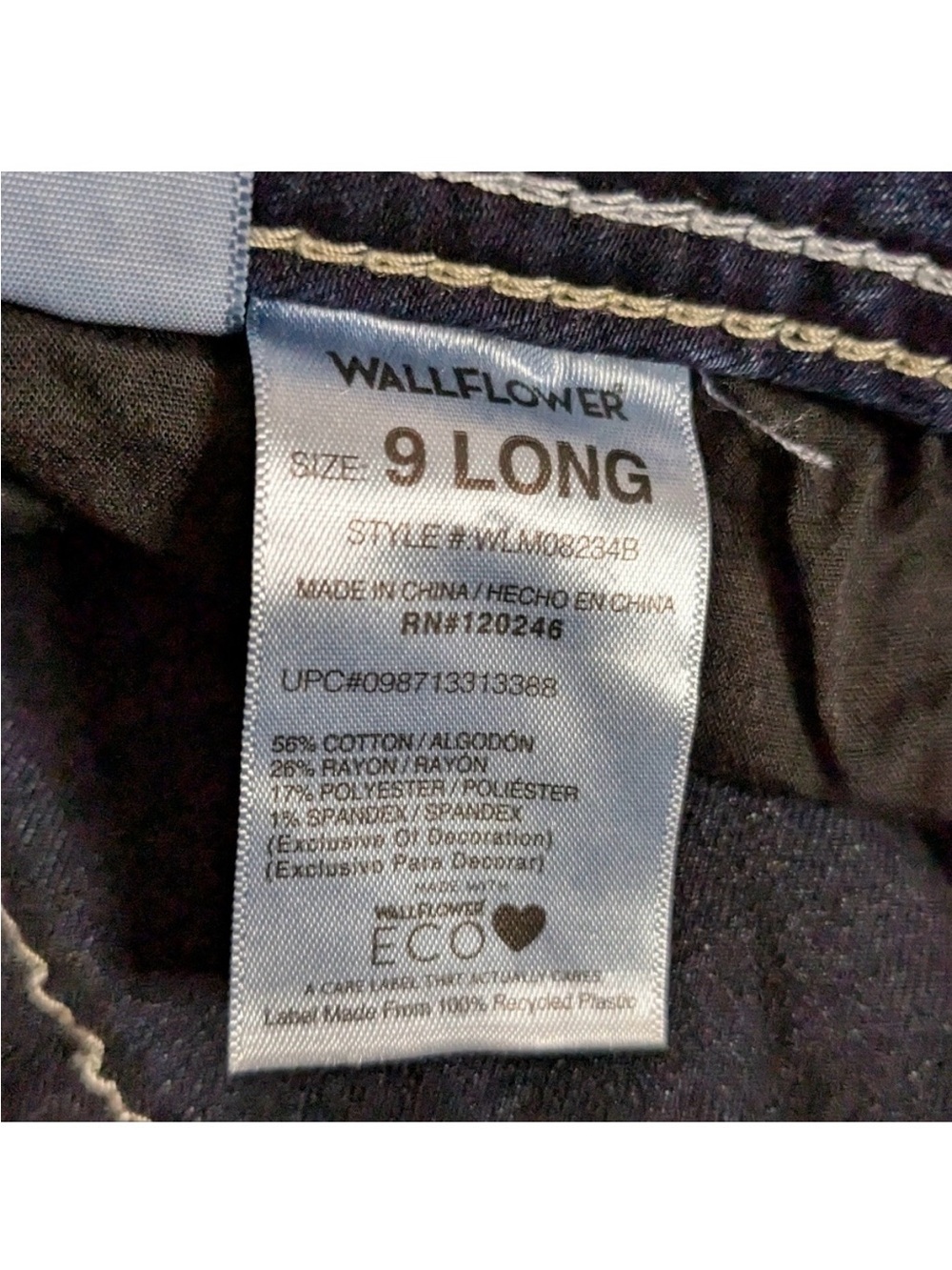 Wallflower Dark Blue Flare Jeans with Contrast Stitching - Picture 3 of 5